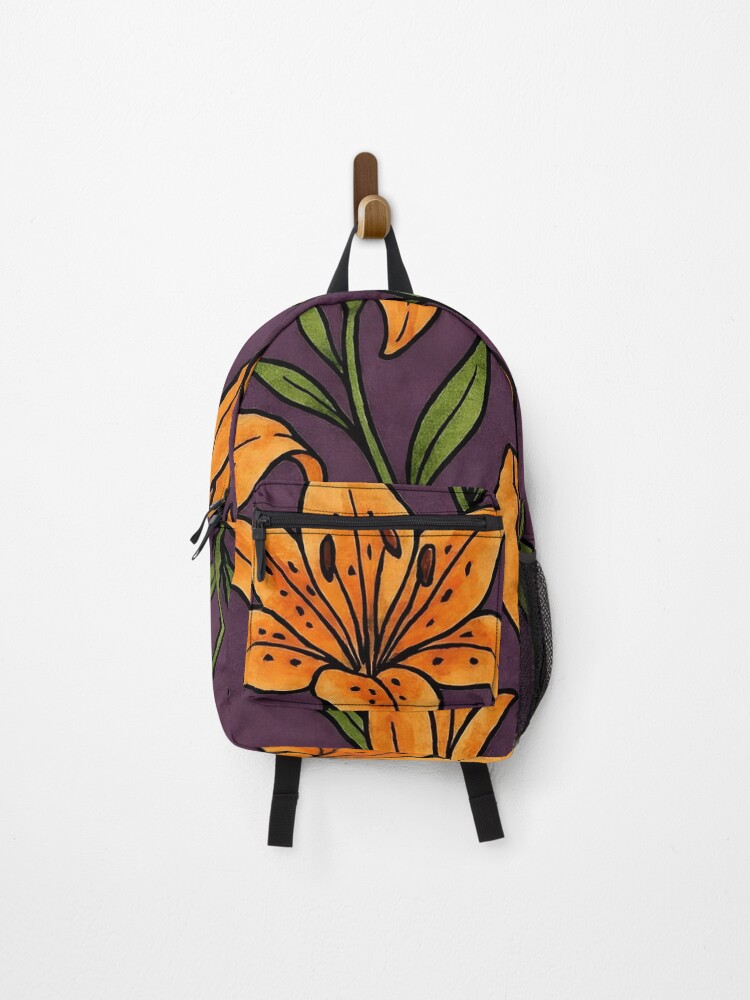 Thumbnail 1 of 3, Backpack, Tiger Lily  designed and sold by GraphicsClub.
