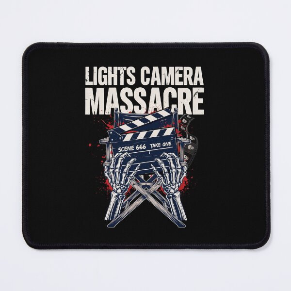 Item preview, Lights Camera Massacre, Horror Movie Director Skull Vintage Funny designed and sold by CryptReel.