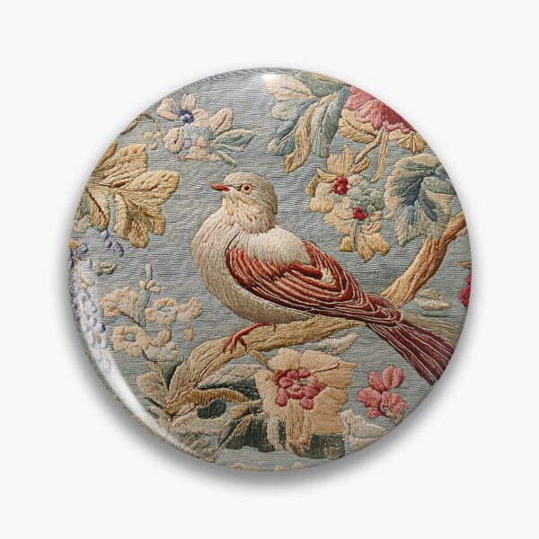 Item preview, Antique Floral Oriental Vernal Colors Birdy Embroidery Carpet designed and sold by GrinGalore.