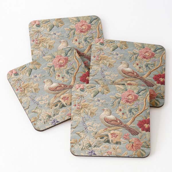 Item preview, Antique Floral Oriental Vernal Colors Birdy Embroidery Carpet designed and sold by GrinGalore.