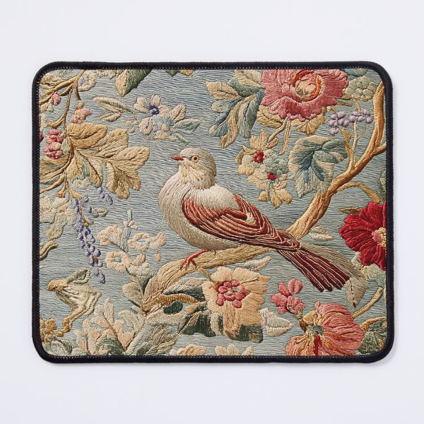 Item preview, Antique Floral Oriental Vernal Colors Birdy Embroidery Carpet designed and sold by GrinGalore.