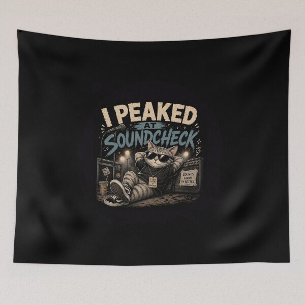 Item preview, I Peaked At Soundcheck Funny Music Meme Sticker – Introvert Concert Humor Design designed and sold by Artimax-Studio.