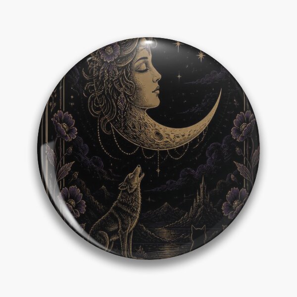 Item preview, The Moon Tarot Card Shirt | Gothic Art Nouveau Major Arcana Tee designed and sold by SunnyDesign82.