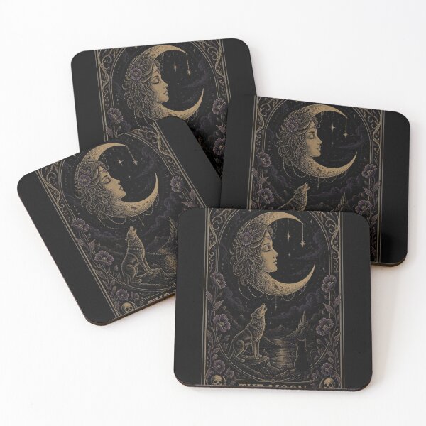 Item preview, The Moon Tarot Card Shirt | Gothic Art Nouveau Major Arcana Tee designed and sold by SunnyDesign82.