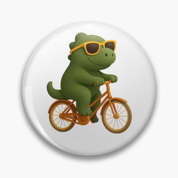 Item preview, Funny Dino on Bike Cute Dinosaur Cycling Art designed and sold by GetGoodFit.