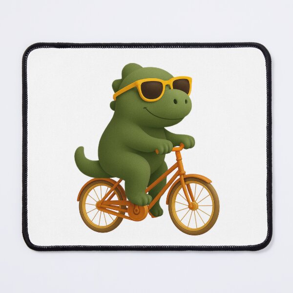 Item preview, Funny Dino on Bike Cute Dinosaur Cycling Art designed and sold by GetGoodFit.