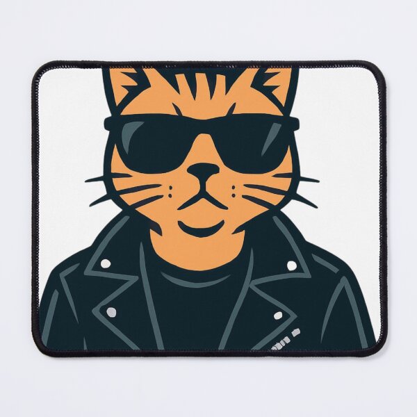 Item preview, Cool Cat in Leather Jacket: Retro Rebel Kitty designed and sold by MoodLay.