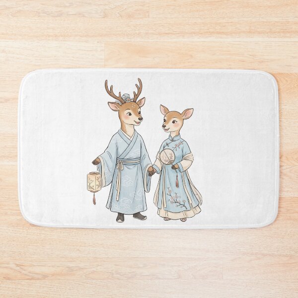 Item preview, Cute Deer in Traditional Chinese Hanfu - Chibi Woodland Couple Travel Art designed and sold by TaiwanMemory.