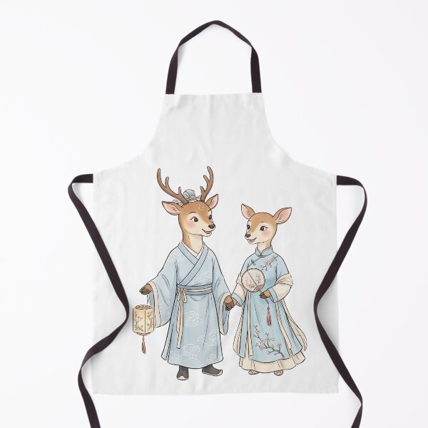 Item preview, Cute Deer in Traditional Chinese Hanfu - Chibi Woodland Couple Travel Art designed and sold by TaiwanMemory.