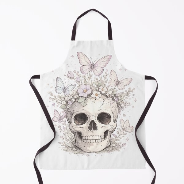 Item preview, Skull Butterflies Pastel Flowers Dreamy Gothic Botanical Design designed and sold by irfanshikh.