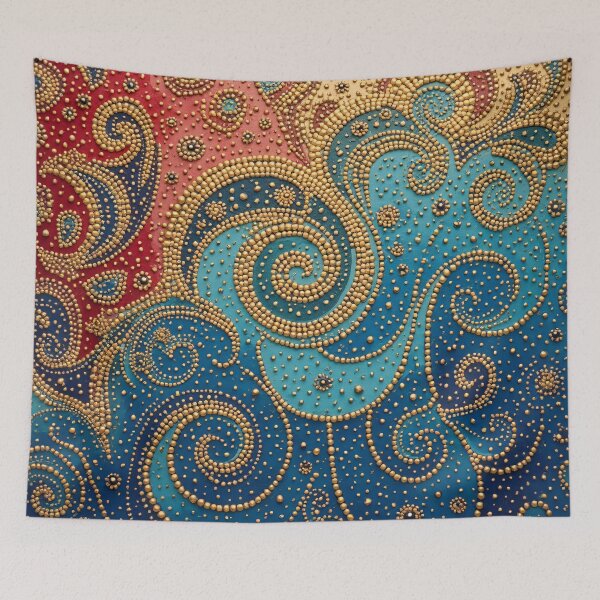 Item preview, Aboriginal Inspired Dot Art - Serenity Of Lava And Ocean Waves designed and sold by GrinGalore.