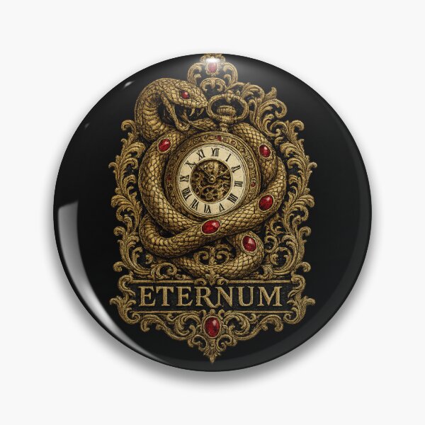 Item preview, ETERNUM Victorian Serpent Crest | Luxury Gothic Pocket Watch Embroidery designed and sold by Emoji Emblems.