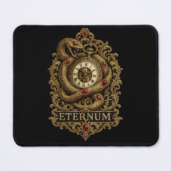Item preview, ETERNUM Victorian Serpent Crest | Luxury Gothic Pocket Watch Embroidery designed and sold by Emoji Emblems.