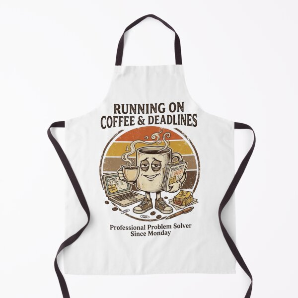 Item preview, Running on Coffee & Deadlines Funny Retro Office Worker Vintage Design designed and sold by CreativeNest Prints.