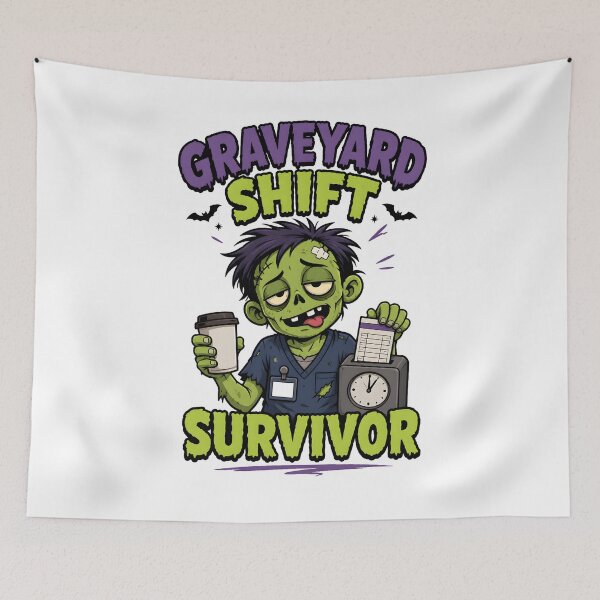 Item preview, Graveyard Shift Zombie Survivor Work Humor designed and sold by Artmares.