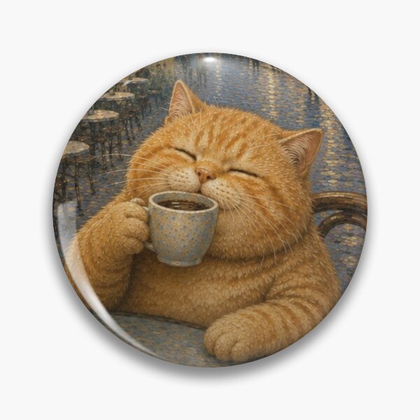 Item preview, Cute and Chonky Orange Tabby Cat Café Night Daydreamscape designed and sold by Mindworx21.