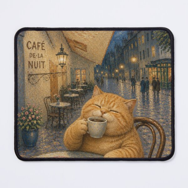 Item preview, Cute and Chonky Orange Tabby Cat Café Night Daydreamscape designed and sold by Mindworx21.
