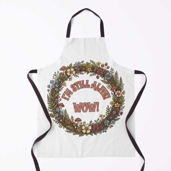 Item preview, I'm Still Alive Wow Botanical Mushroom Floral Wreath Art designed and sold by TatiK-Treasures.