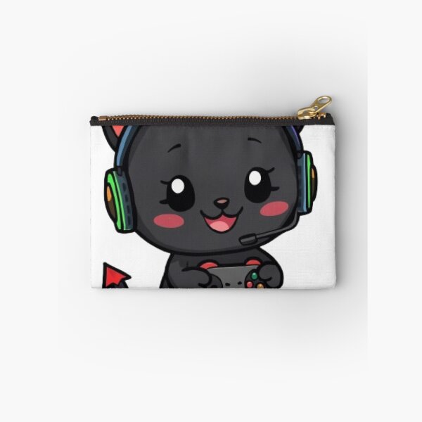 Item preview, Cute Devil Gamer Cat with RGB Headphones Kawaii Sticker designed and sold by Stylestickers55.