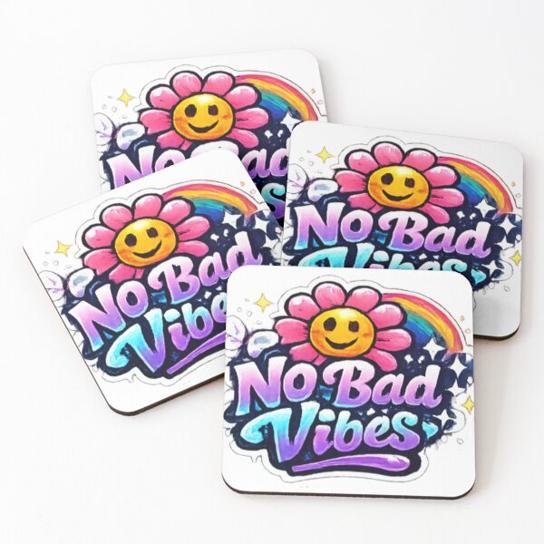 Item preview, Colorful "No Bad Vibes" Smiley Sticker designed and sold by _Stickora_.