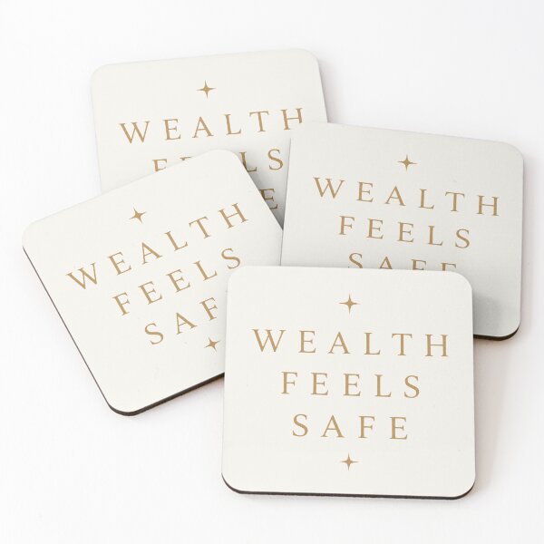 Item preview, Wealth Feels Safe – Minimalist Typography Shirt | Soft Abundance | Quiet Luxury Aesthetic designed and sold by BeaVibes.