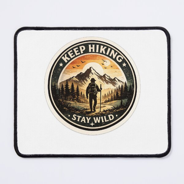 Item preview, Keep Hiking Stay Wild Vintage Badge designed and sold by ali prints.