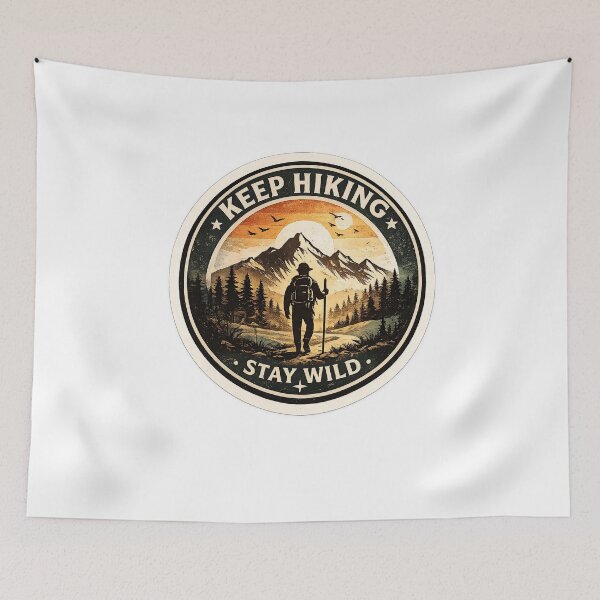 Item preview, Keep Hiking Stay Wild Vintage Badge designed and sold by ali prints.