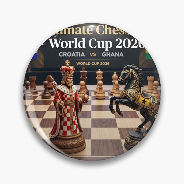 Item preview, Croatia vs Ghana Royal Chess Match Sticker — Checkered King Black Knight World Cup 2026 Decal designed and sold by VikrantCreative.