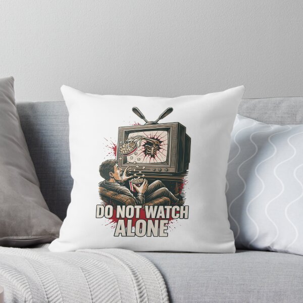 Item preview, Do Not Watch Alone, Horror TV Skeleton Hand Vintage 80s Funny designed and sold by CryptReel.