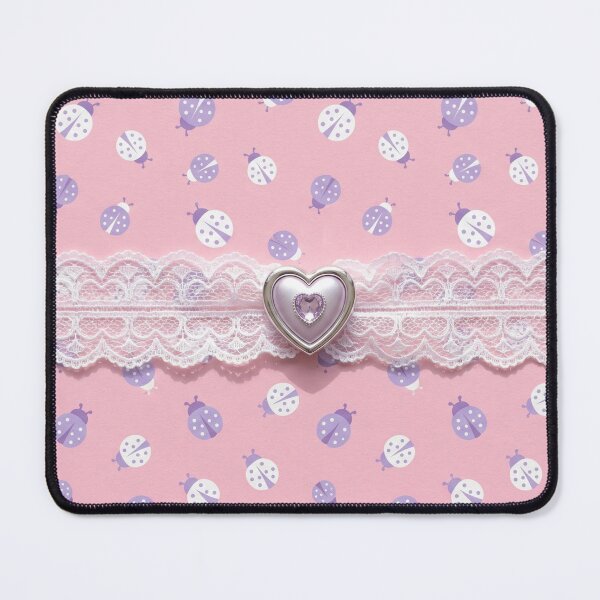 Item preview, Heart Charm on Lace Ribbon Cute Ladybugs designed and sold by purplesensation.