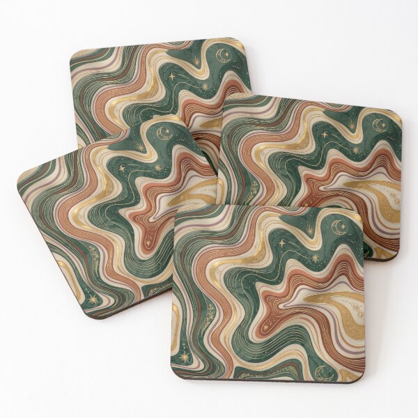 Item preview, Liquid Swirl Retro Abstract in Light Sage Celadon Green, Light Blush, Cream, and White designed and sold by Differenceee.