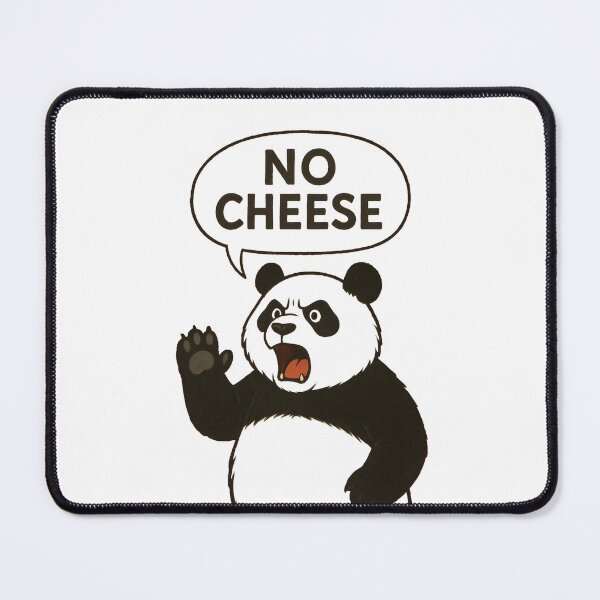 Item preview, No Cheese Panda Food Humor Cartoon designed and sold by Artmares.