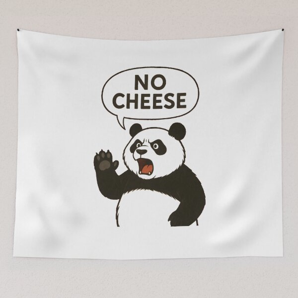 Item preview, No Cheese Panda Food Humor Cartoon designed and sold by Artmares.