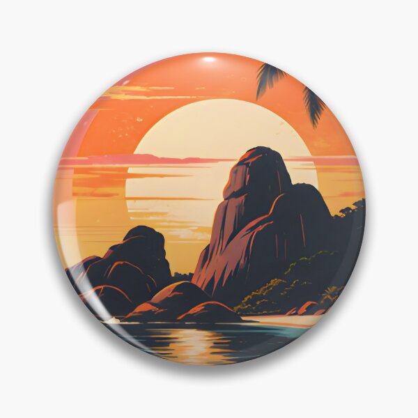 Item preview, Similan Islands Thailand Retro Sunset Travel Poster – Andaman Sea Coastal Artwork designed and sold by Spirit of Siam.