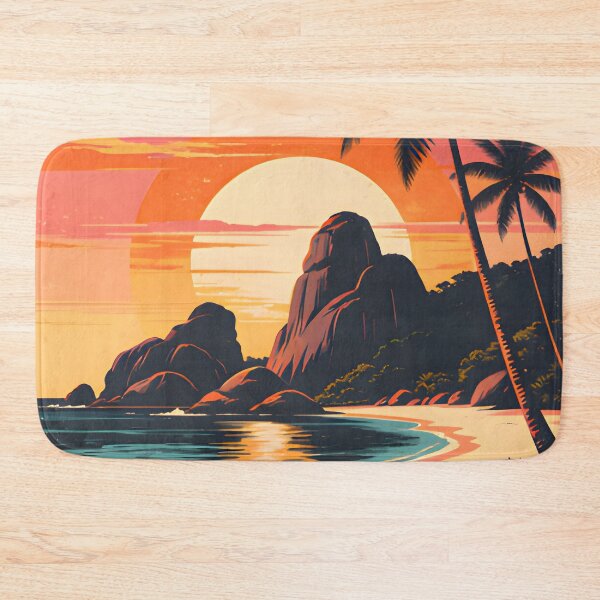Item preview, Similan Islands Thailand Retro Sunset Travel Poster – Andaman Sea Coastal Artwork designed and sold by Spirit of Siam.