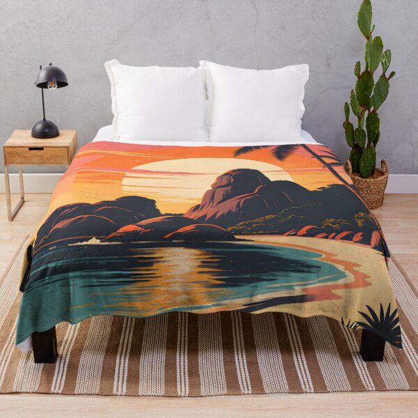 Item preview, Similan Islands Thailand Retro Sunset Travel Poster – Andaman Sea Coastal Artwork designed and sold by Spirit of Siam.