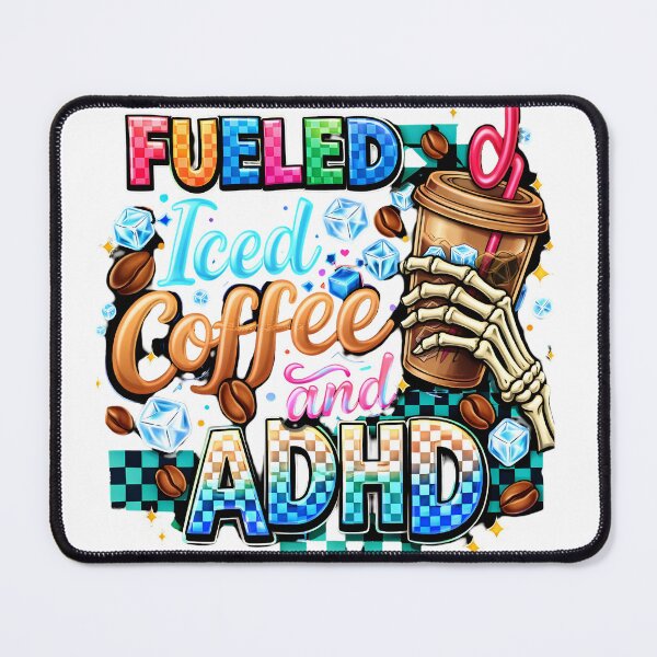 Item preview, Fueled by iced coffee and adhd designed and sold by Tiny-Love ⭐⭐⭐⭐⭐.