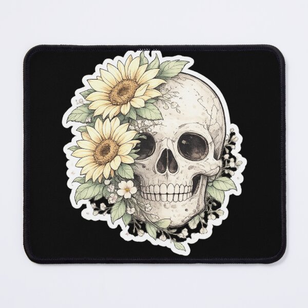 Item preview, Sunflower Skull Botanical Gothic Floral Boho Design designed and sold by irfanshikh.