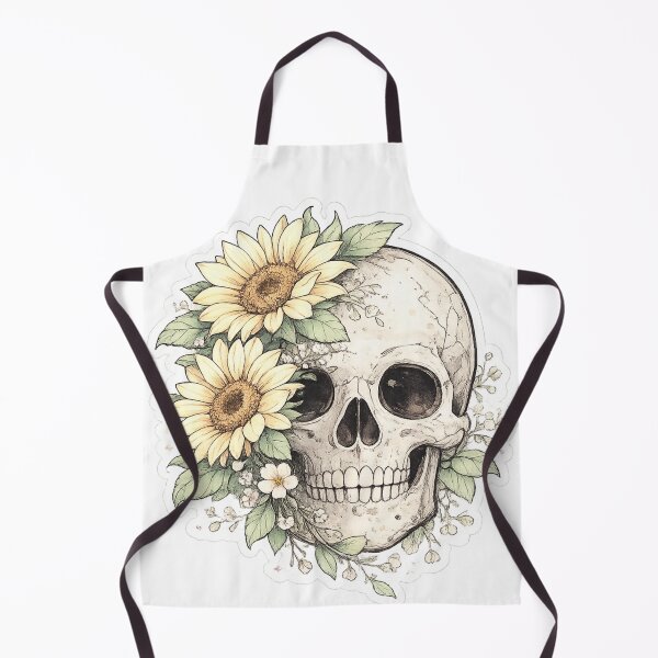 Item preview, Sunflower Skull Botanical Gothic Floral Boho Design designed and sold by irfanshikh.