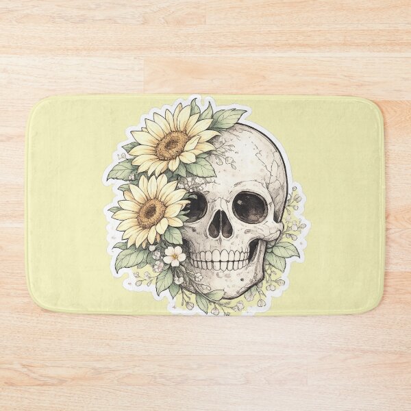 Item preview, Sunflower Skull Botanical Gothic Floral Boho Design designed and sold by irfanshikh.