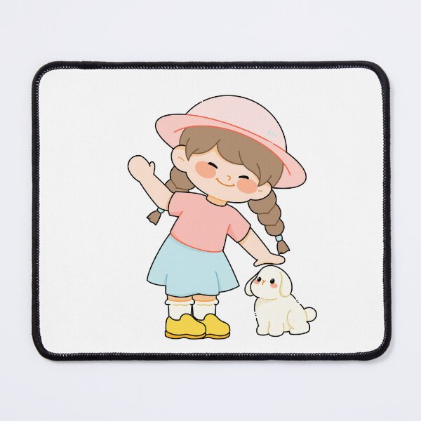 Item preview, Cute Girl Playing With Her Puppy designed and sold by DAILYNEEDSS.