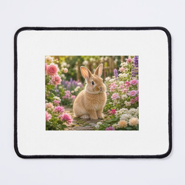 Item preview, Cute Bunny in Blooming Flower Garden Wall Art | Adorable Rabbit Nature Print | Spring Floral Cottagecore Decor | Animal Lover Gift designed and sold by PrintableArt123.
