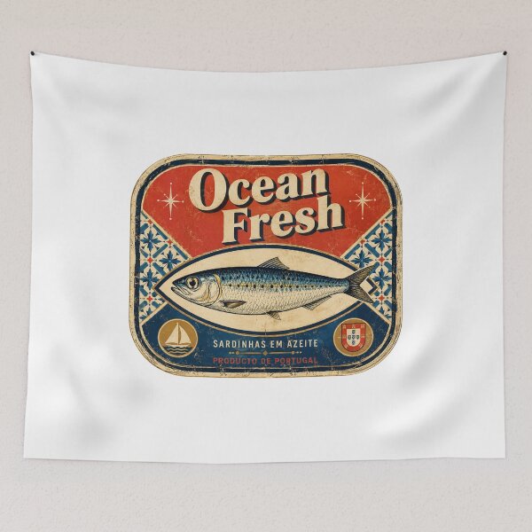 Artikelvorschau, Ocean Fresh Sardinenetikett entworfen und verkauft von Mr-AShop.