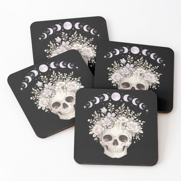 Item preview, Skull Moon Phases Roses Witchy Celestial Gothic Design designed and sold by irfanshikh.