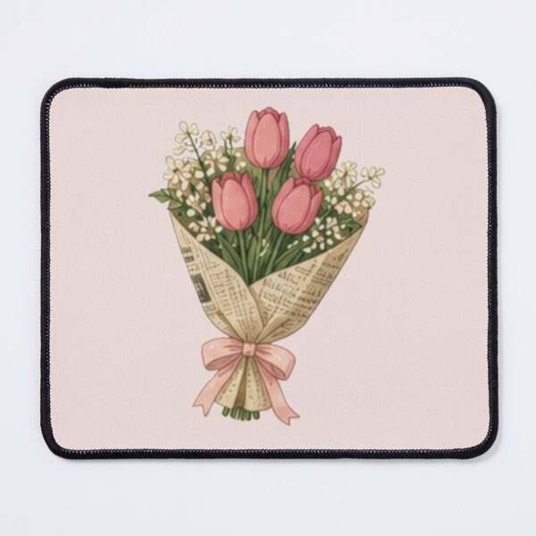 Item preview, Vintage Tulip & Wildflower Bouquet Illustration designed and sold by BlackShopps.