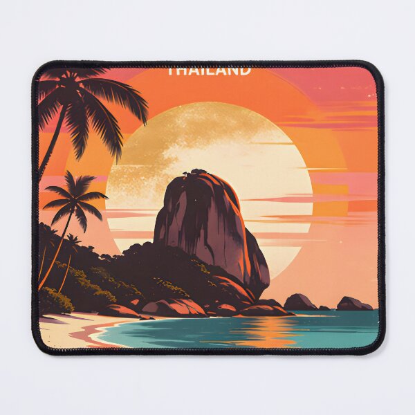 Item preview, Similan Islands Thailand Retro Sunset Travel Poster – Andaman Sea Coastal Artwork designed and sold by Spirit of Siam.