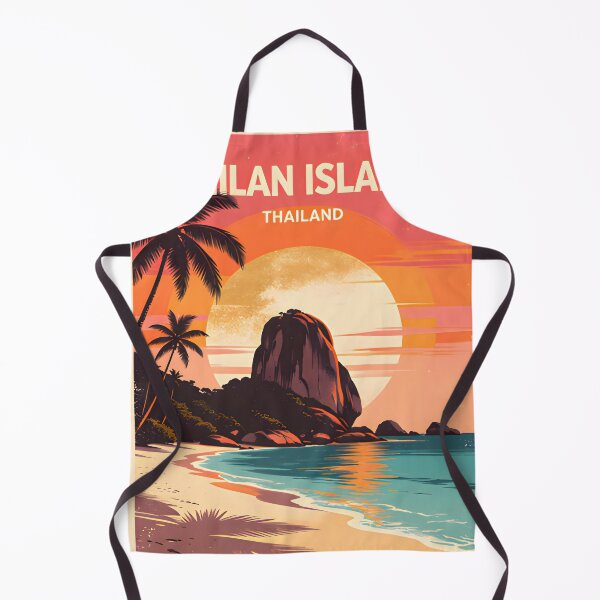 Item preview, Similan Islands Thailand Retro Sunset Travel Poster – Andaman Sea Coastal Artwork designed and sold by Spirit of Siam.