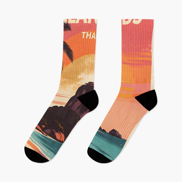 Item preview, Similan Islands Thailand Retro Sunset Travel Poster – Andaman Sea Coastal Artwork designed and sold by Spirit of Siam.