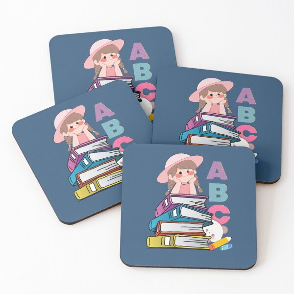 Item preview, Cute Girl Reading Books - ABC Alphabet Art designed and sold by SeJaa.