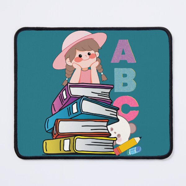 Item preview, Cute Girl Reading Books - ABC Alphabet Art designed and sold by SeJaa.